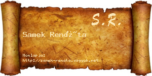 Samek Renáta névjegykártya